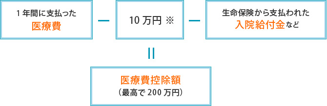 医療費控除額の計算方法・図